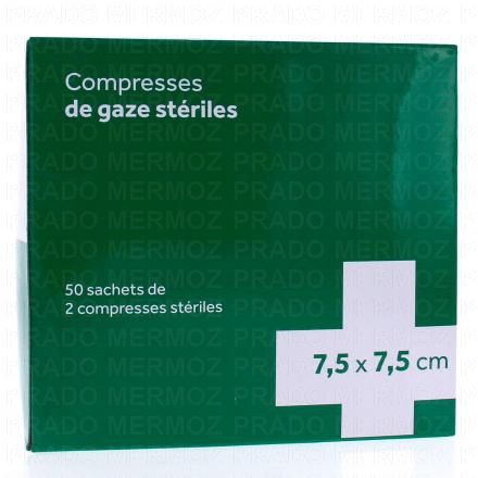 3M Compresse - Gaze Stérile 7.5x7.5 cm 50x2
