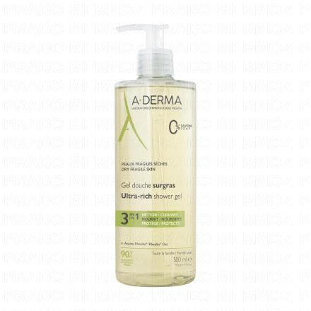 A-DERMA Les indispensables - Gel douche surgras (flacon pompe 500ml)