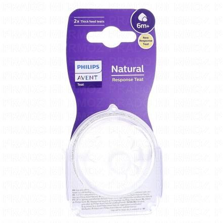 AVENT Tétine natural liquide épaissis x2
