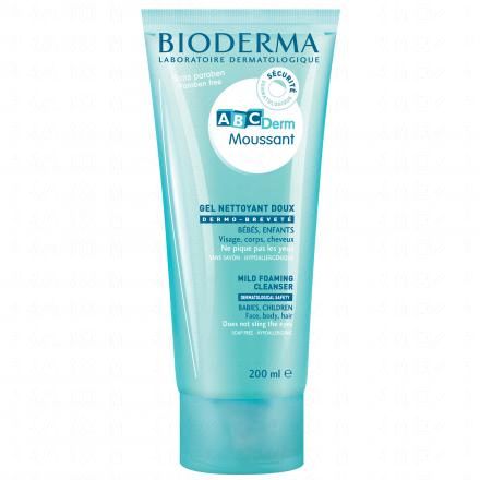 BIODERMA ABCDerm - Gel moussant doux visage & corps b&eacute;b&eacute; Flacon pompe 1L (tube 200ml)