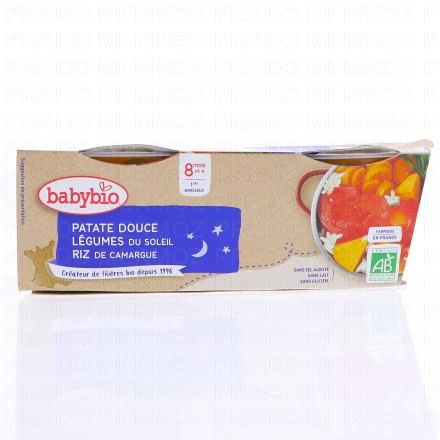 BABYBIO Repas du Soir - Patate douce Legumes du soleil 2x200g
