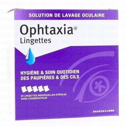 OPHTAXIA - Lingettes Hygiène et soin quotidien des paupières et des cils x20 lingettes BAUSCH & LOMB