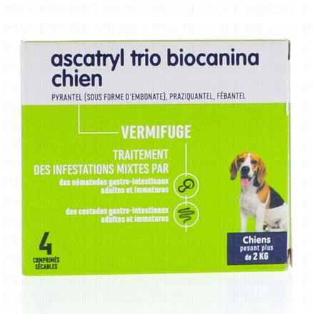 BIOCANINA Vermifuge - Ascatryl Trio Chien comprim&eacute;s x4