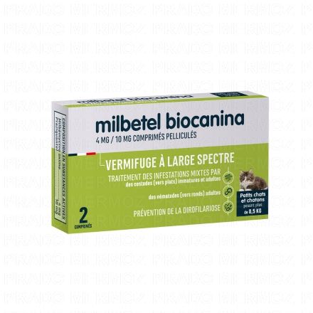 BIOCANINA Vermifuge - Milbetel chat/chaton comprim&eacute;s x2