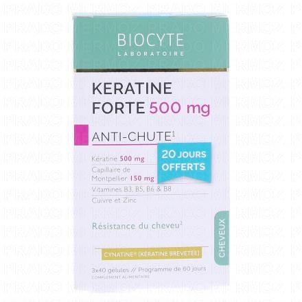BIOCYTE K&eacute;ratine Forte Anti-chute 3x40 g&eacute;lules