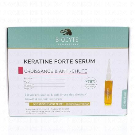 BIOCYTE Cheveux - K&eacute;ratine forte s&eacute;rum (boite de 5 ampoules de 9ml)