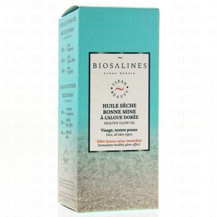 BIOSALINES Soin visage - Huile s&egrave;che bonne mine &agrave; l'algue dor&eacute;e 30ml