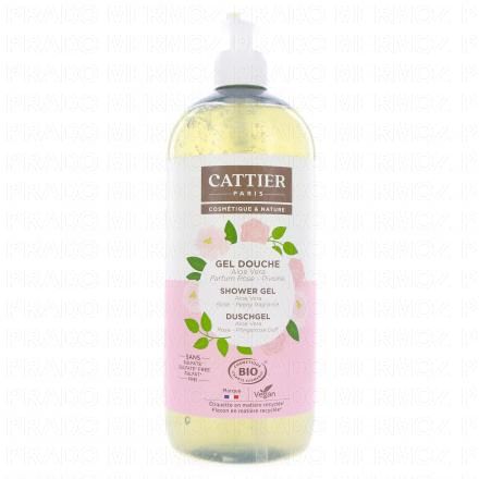 CATTIER Gel Douche à l'Aloe Vera Parfum Rose Pivoine 1L
