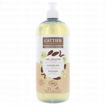 CATTIER Gel Douche à l'Aloe Vera Parfum Vanille Tonka 1L