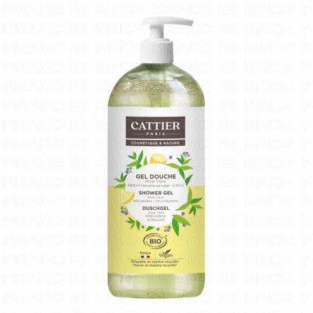 CATTIER Gel douche Verveine sauvage-citrus Flacon 1L