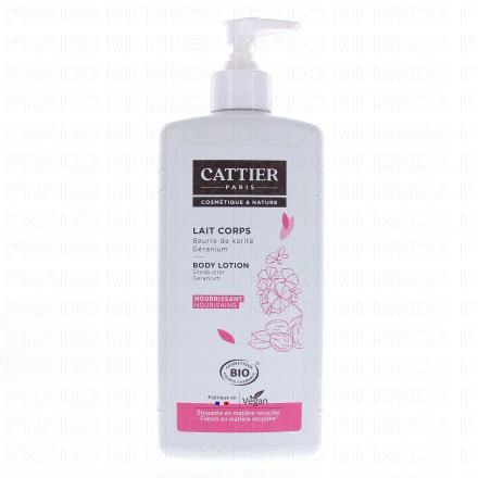 CATTIER Lait corps nourrissant beurre de karit&eacute; g&eacute;ranium bio