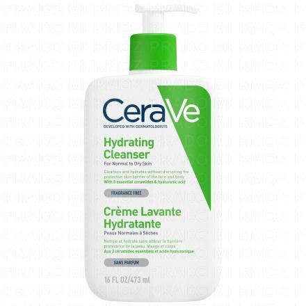 CERAVE Cr&egrave;me lavante hydratante peaux normales &agrave; s&egrave;ches (473ml)