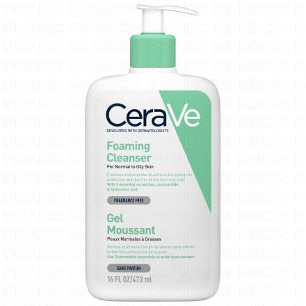 CERAVE Gel moussant peaux normales &agrave; grasses (flacon pompe 473ml)