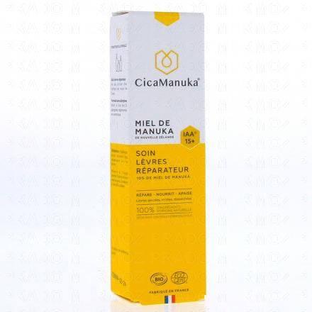 CICAMANUKA Miel de manuka Soin l&egrave;vres r&eacute;parateur bio 15ml