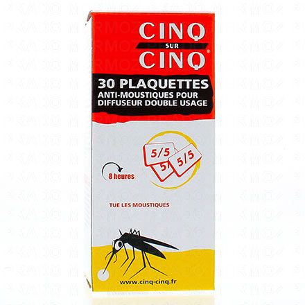CINQ SUR CINQ Recharge plaquettes pour diffuseur electrique bo&icirc;te de 30 plaquettes