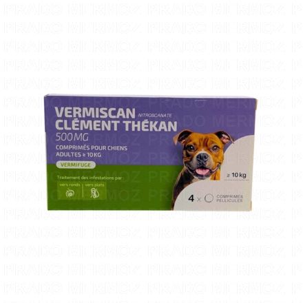 CLEMENT THEKAN Vermiscan chien 500mg vermifuges x4 comprim&eacute;s