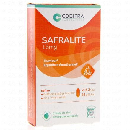 CODIFRA Safralite 15 mg amélioration de l'humeur équilibre émotionnel 28 gélules