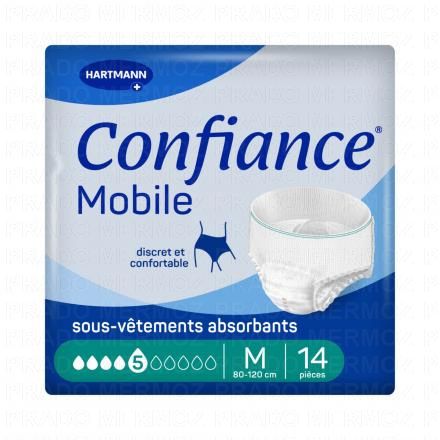 CONFIANCE Mobile - Sous-vêtements absorbants (5 gouttes taille m x14 unités)