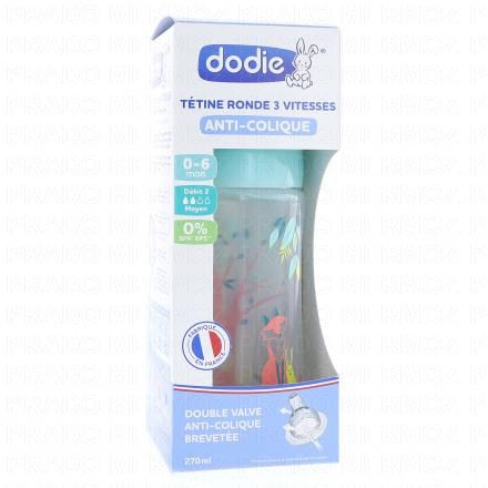 DODIE Biberon Anti-colique avec tétine ronde 3 vitesses 270ml (vert)