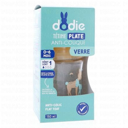 DODIE Biberon Sensation+ en verre anti-colique tétine plate 150ml (biche)