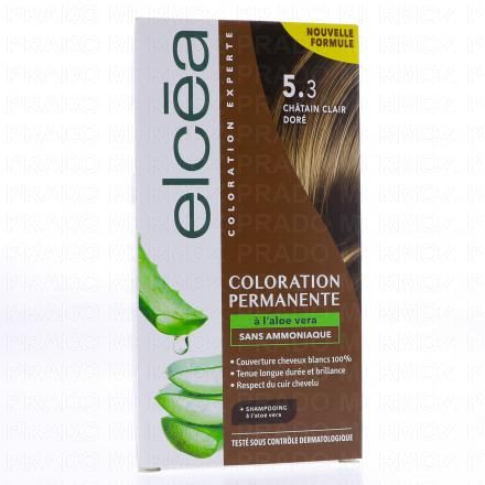 ELCEA Coloration permanente &agrave; l'alo&eacute; vera chatain clair dor&eacute; 5.2