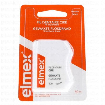 ELMEX Fil dentaire ciré goût menthe 50m