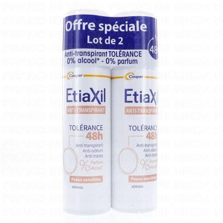 ETIAXIL Tol&eacute;rance D&eacute;odorant Anti-Transpirant 48h 150ml (lot de 2)