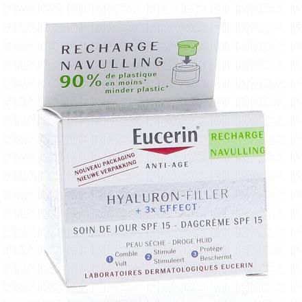 EUCERIN Hyaluron-Filler 3x effect - Soin de jour SPF 15 Peau s&egrave;che (recharge 50ml)