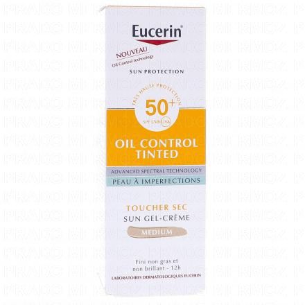 EUCERIN Sun protection - Oil Control Tinted Gel Cr&egrave;me SPF50+ Teint&eacute;e Medium 50ml