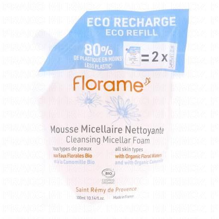 FLORAME Eaux florales bio - Mousse micellaire nettoyante bio (eco recharge 300ml)
