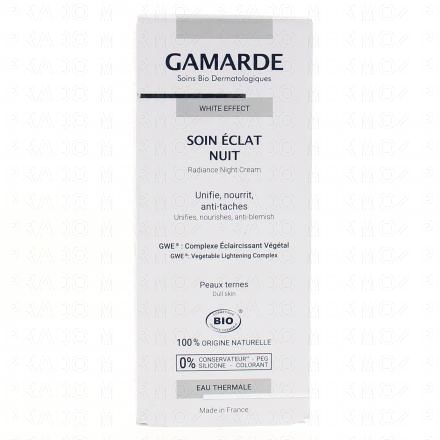 GAMARDE White effect soin éclat nuit bio tube 40g
