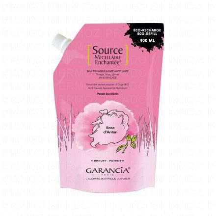GARANCIA Source micellaire enchant&eacute;e - Eau d&eacute;maquillante parfum rose d'antan (eco recharge 400ml)