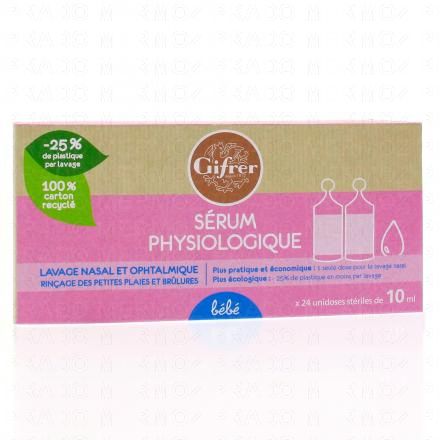 GIFRER S&eacute;rum physiologique 24 unidoses st&eacute;riles de 10ml