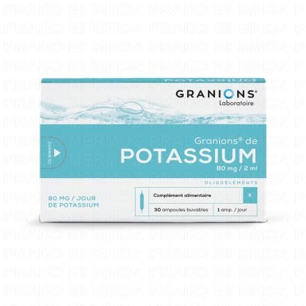 GRANIONS de Potassium bo&icirc;te de 30 ampoules