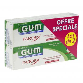GUM PAROEX gel dentifrice lot de 2 tubes 75ml
