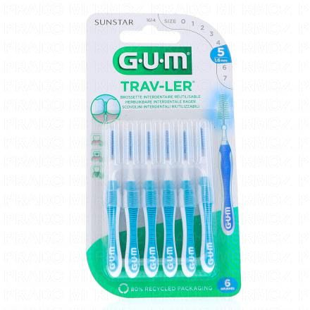 GUM Trav-ler - Brossettes interdentaires n°1614 Taille 5 1.6mm (x6)