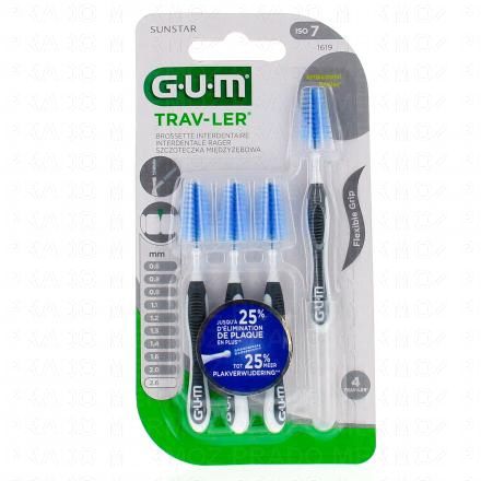 GUM Traveler brossettes interdentaires n°1619 - 2.6mm (x4 brossettes)