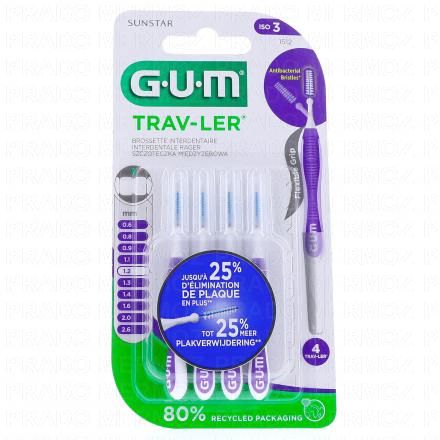 GUM Trav-ler - Brossettes interdentaires n°1512 1.2mm (x4)