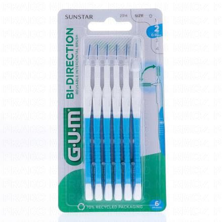 GUM n&deg;2114 Brossettes interdentaires proxabrush bi direction x6 (0.9mm)
