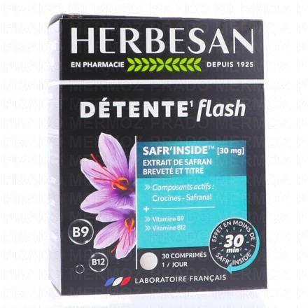 HERBESAN Détente flash safr'inside 30mg x30 comprimés