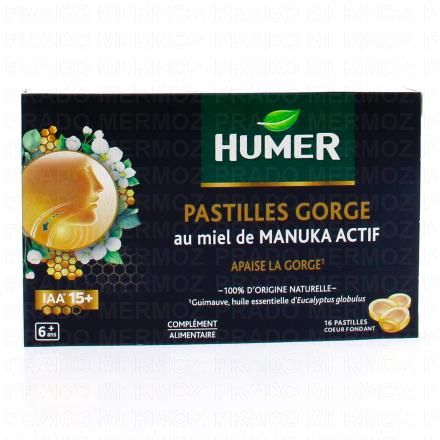 HUMER Pastilles gorge au miel de Manuka actif x16 pastilles