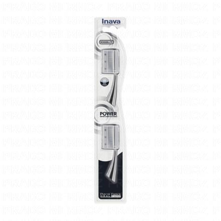 INAVA Hybrid Timer Recharge de brosse &agrave; dents &eacute;lectrique x2 (noir)
