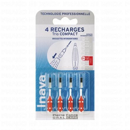INAVA Trio Compact - Recharge Brossette interdentaire rouge larges ISO4 1,5mm x4