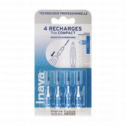 INAVA Trio Compact - Recharge Brossette interdentaire bleue &eacute;troite ISO1 0,8mm x4