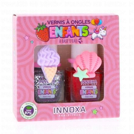 INNOXA Coffret enfants Vernis &agrave; Ongles &agrave; Base d'Eau Licorne et arc en ciel