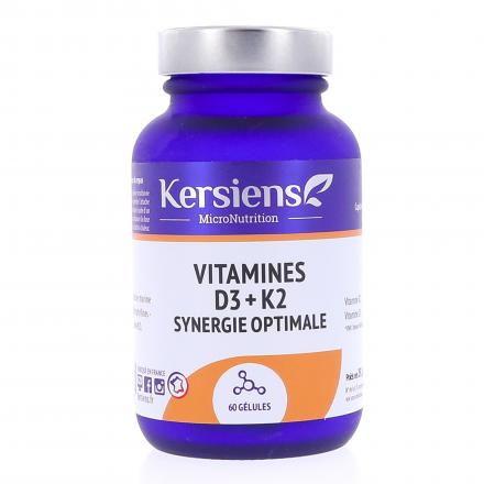 KERSIENS Vitamines D3 + K2 Synergie Optimale 60 g&eacute;lules