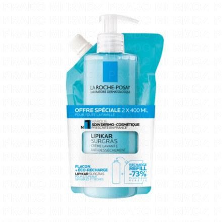 LA ROCHE-POSAY Lipikar surgras - Crème lavante (400ml + eco recharge 400ml)