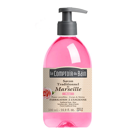 LE COMPTOIR DU BAIN Savon liquide de marseille rose (flacon 500ml)