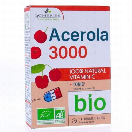 LES 3 CHENES Acerola 3000 bio x14 comprim&eacute;s &agrave; croquer