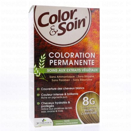 LES 3 CH&Ecirc;NES Color & soin n&deg;8G blond clair dor&eacute;